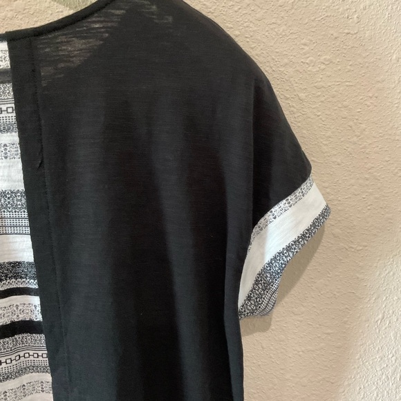 Chico’s Zenergy Back Striped Short Sleeve Tee Foiling on Front - Size … - Picture 5 of 11